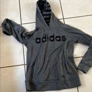 Adidas Charcoal Hoodie with Black Logo